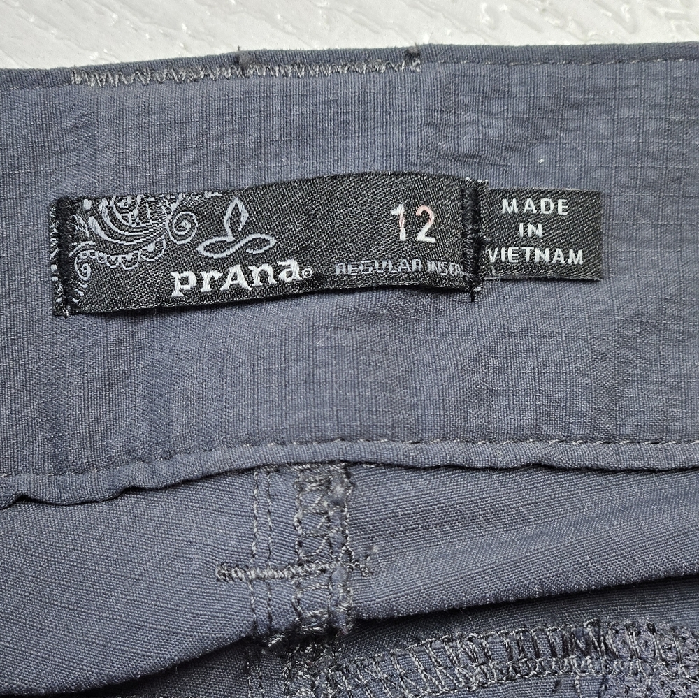 PrAna Sage 3-in-1 Convertible Pant Capri Short Womens Sz. 12 Gray Camping Hiking - Picture 2 of 13